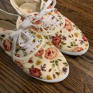 Spring Floral Sneakers Keds Tennis Shoes, Light